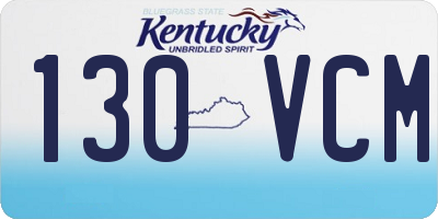 KY license plate 130VCM