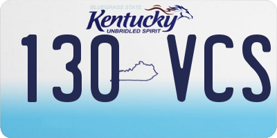 KY license plate 130VCS