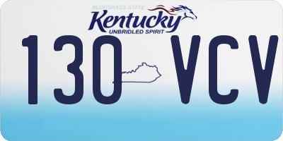 KY license plate 130VCV
