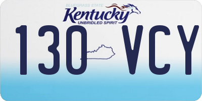 KY license plate 130VCY
