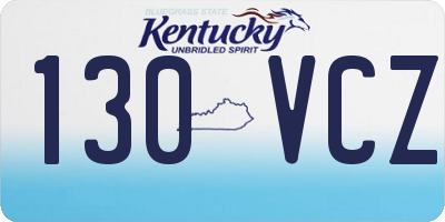 KY license plate 130VCZ