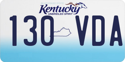 KY license plate 130VDA