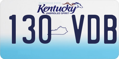 KY license plate 130VDB