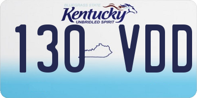 KY license plate 130VDD