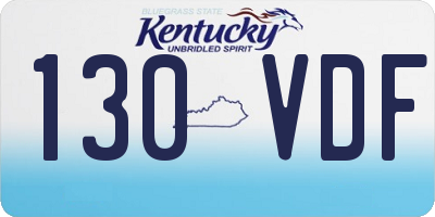 KY license plate 130VDF