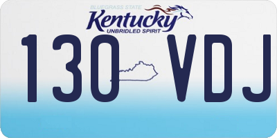 KY license plate 130VDJ