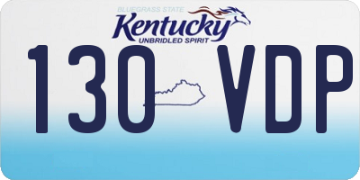 KY license plate 130VDP