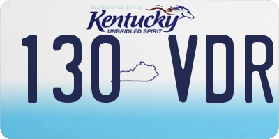 KY license plate 130VDR
