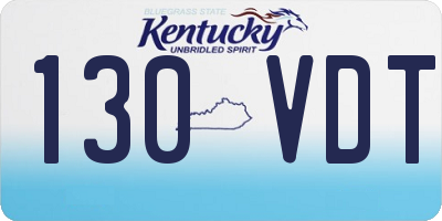 KY license plate 130VDT