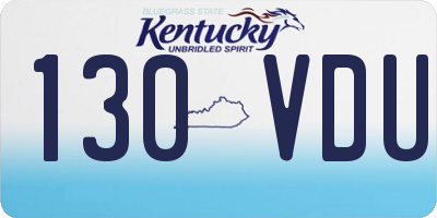 KY license plate 130VDU
