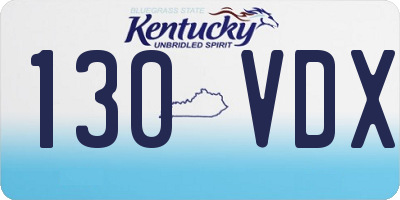 KY license plate 130VDX