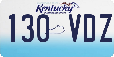 KY license plate 130VDZ
