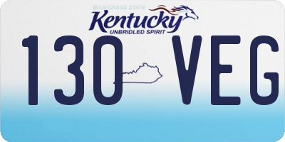 KY license plate 130VEG