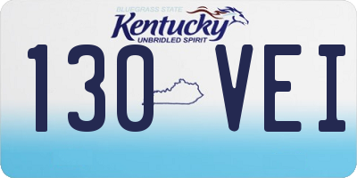 KY license plate 130VEI