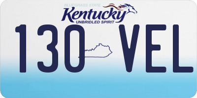 KY license plate 130VEL