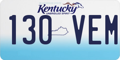 KY license plate 130VEM