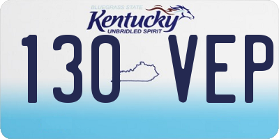 KY license plate 130VEP