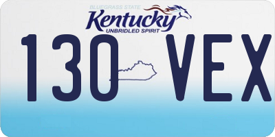 KY license plate 130VEX