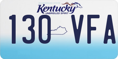 KY license plate 130VFA