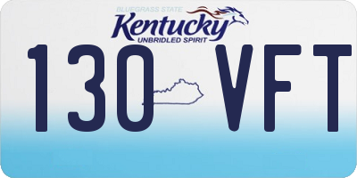 KY license plate 130VFT
