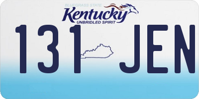 KY license plate 131JEN