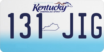 KY license plate 131JIG