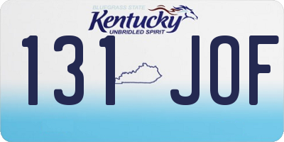 KY license plate 131JOF