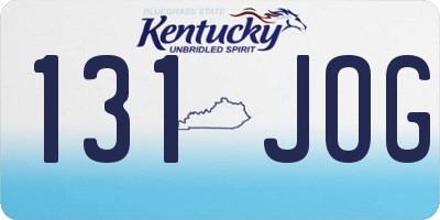 KY license plate 131JOG