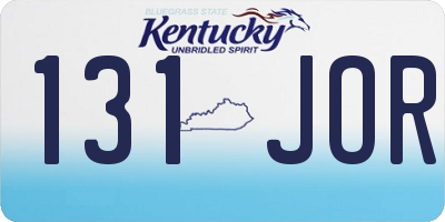 KY license plate 131JOR