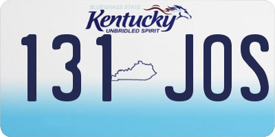 KY license plate 131JOS