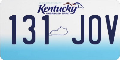 KY license plate 131JOV