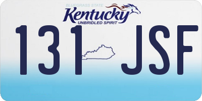 KY license plate 131JSF
