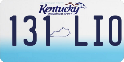 KY license plate 131LIO