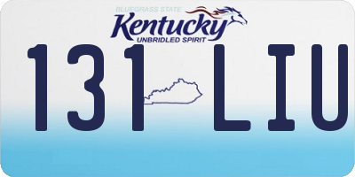 KY license plate 131LIU