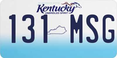 KY license plate 131MSG