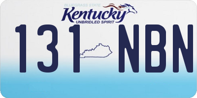 KY license plate 131NBN