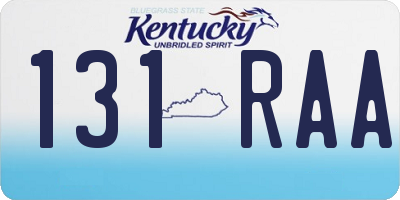 KY license plate 131RAA