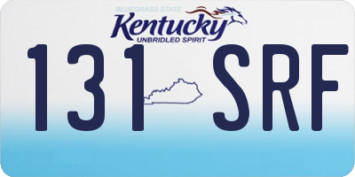 KY license plate 131SRF