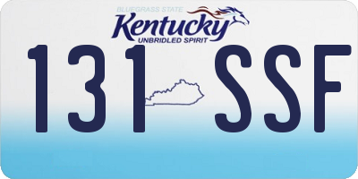 KY license plate 131SSF
