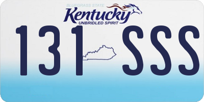 KY license plate 131SSS