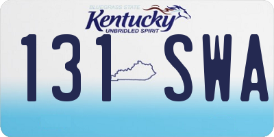 KY license plate 131SWA