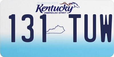 KY license plate 131TUW