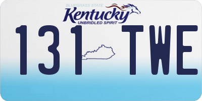 KY license plate 131TWE