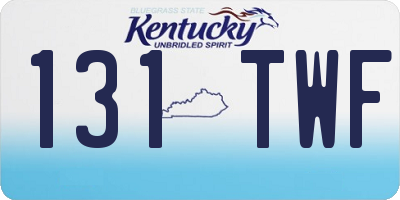 KY license plate 131TWF