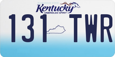KY license plate 131TWR
