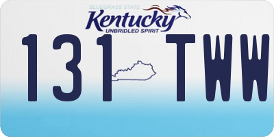 KY license plate 131TWW