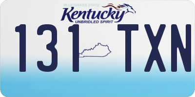KY license plate 131TXN