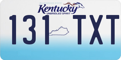KY license plate 131TXT