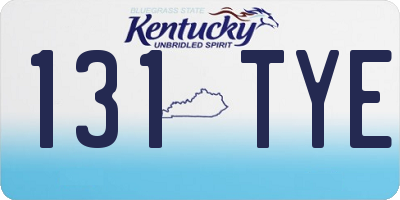 KY license plate 131TYE