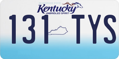 KY license plate 131TYS